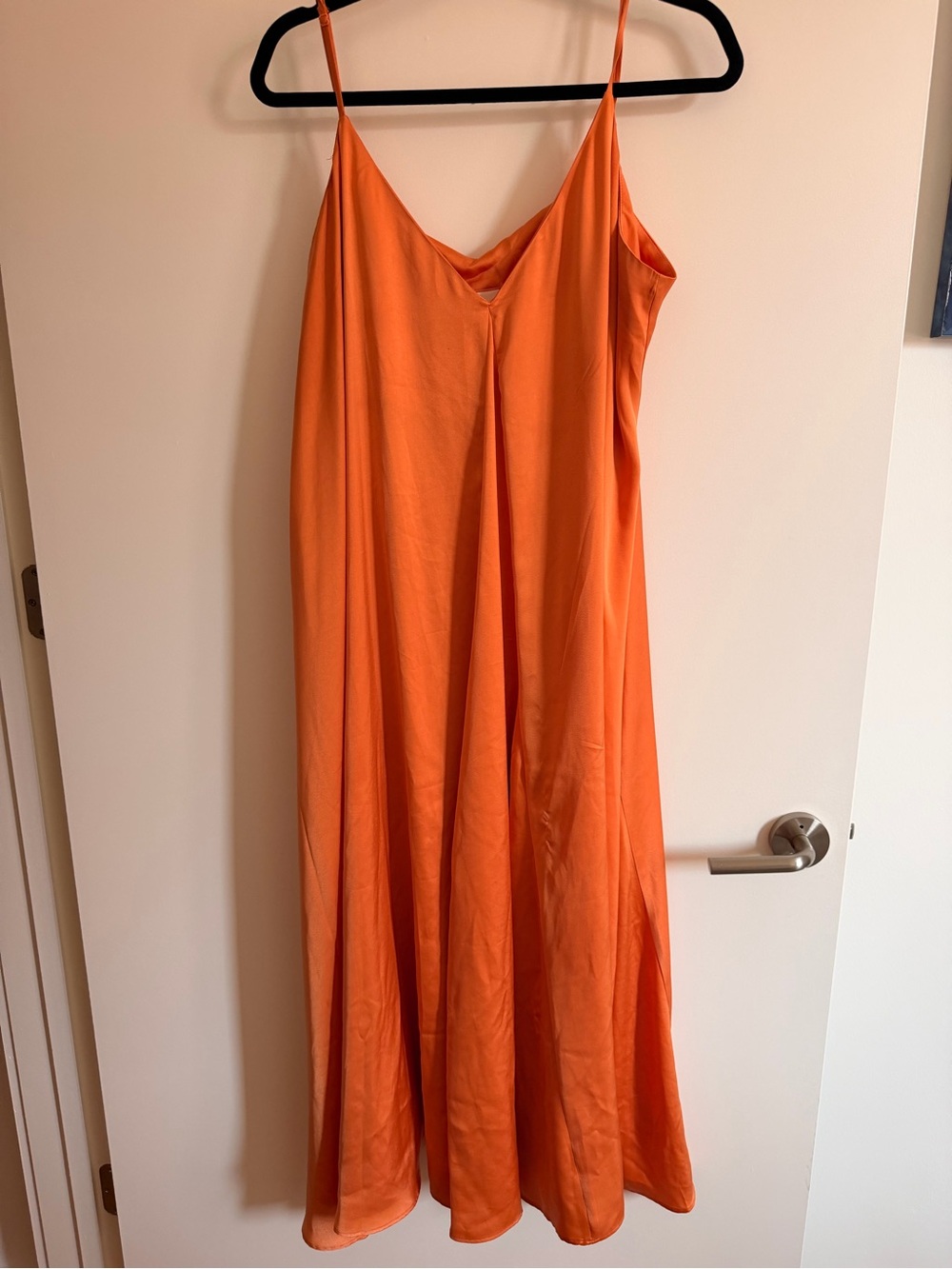 H&M Vibrant Orange Satin Dress